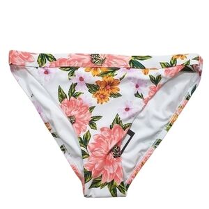 Sunn Lab Swim White Floral Bikini Bottoms  Sz M